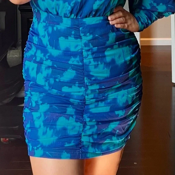 Topshop Vibrant Blue One-Shoulder Dress - Picture 3 of 3